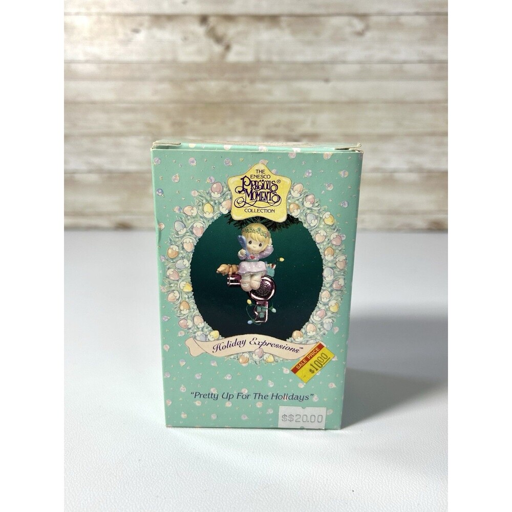 ENESCO Precious Moments "Pretty Up For The Holidays" Christmas Ornament 1995